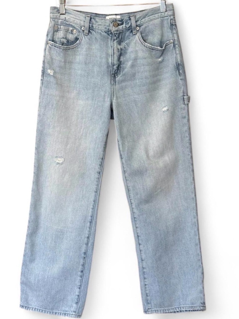 Pistola Dylan Loose Wide Leg Carpenter Crop Jeans Light Wash Size 27